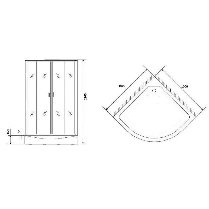 Душевая кабина Niagara Premium 100x100 NG-6002-01G с гидромассажем схема 19