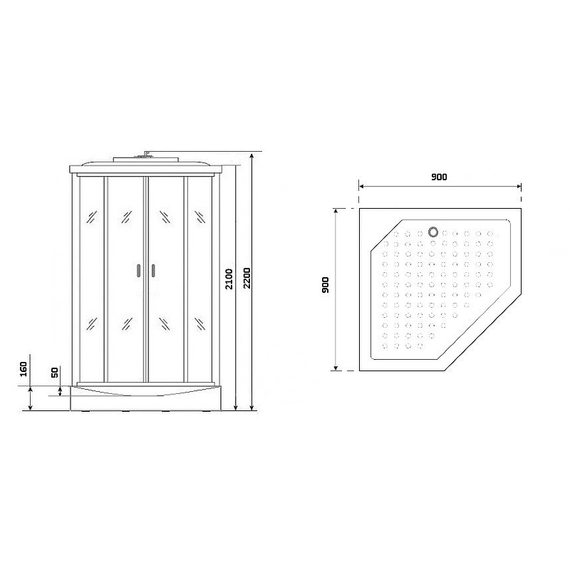 Душевая кабина Niagara Premium 90x90 NG-6901-01D Black с гидромассажем схема 24