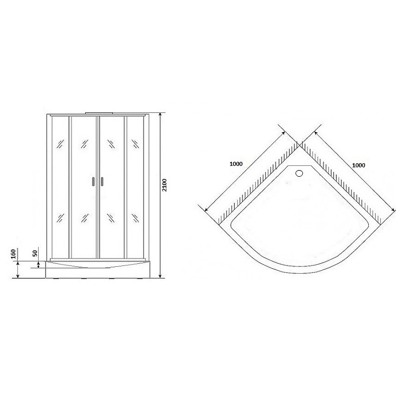 Душевая кабина Niagara Premium 100x100 NG-6902-01G Black с гидромассажем схема 20