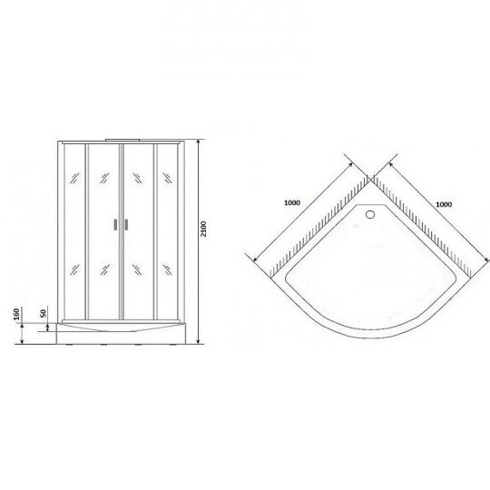 Душевая кабина Niagara Premium 100x100 NG-6902-01G Black с гидромассажем схема 20