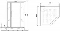 Душевая кабина Niagara Lux NG-7717GBK 100x100 в отделке золото схема 7