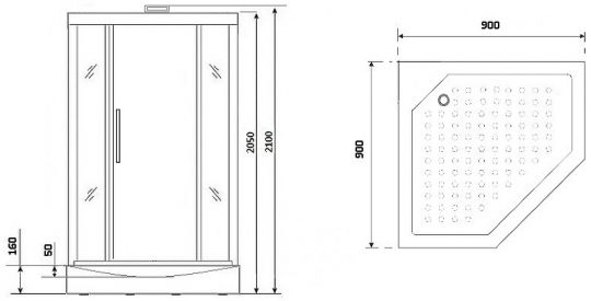 Душевая кабина Niagara Lux NG-7799GBK 90x90 без гидромассажа схема 7