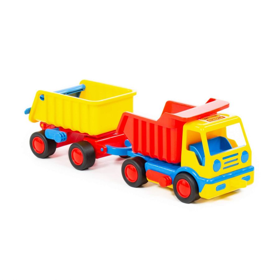 "Базик", автомобиль-самосвал с прицепом (в сеточке)