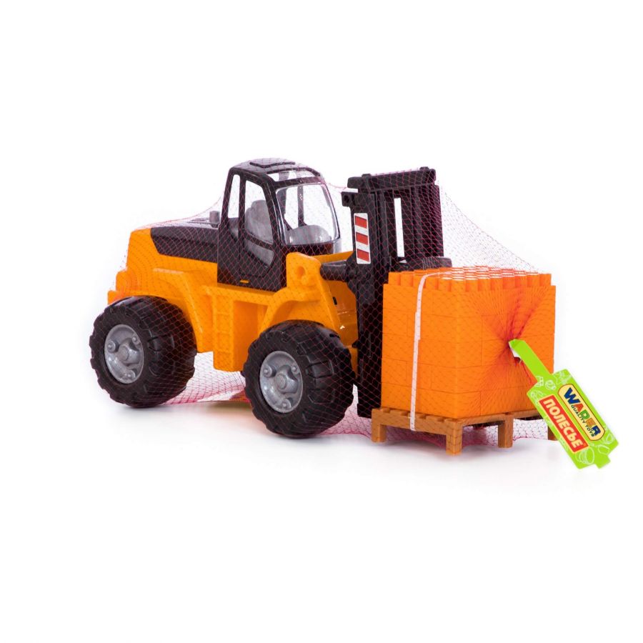 Автокар + конструктор "Супер-Микс" - 30 элементов на поддоне (в сеточке)