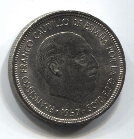 5 песет 1971 Испания AUNC