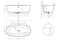 Ванна пристенная Salini Alda Wall 170х90 схема 3