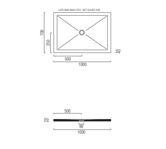 Душевой поддон GSI H2 100x70 схема 2