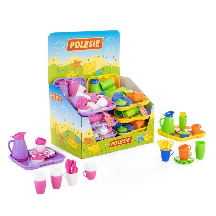 Набор детской посуды "Алиса" с подносом на 4 персоны (дисплей №8) Polesie (в дисплее 12 наборов)