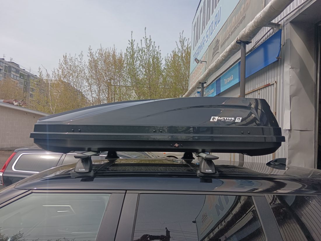 Бокс-багажник на крышу Аэродинамический "ACTIVE M Luxe" ДВУСТОРОННЕЕ открывание 450 литров