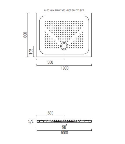 Душевой поддон GSI H4 100x80 схема 2