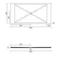 Душевой поддон GSI H2 200x100 схема 2