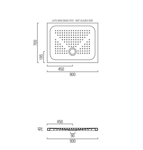 Душевой поддон GSI H4 90x70 схема 2