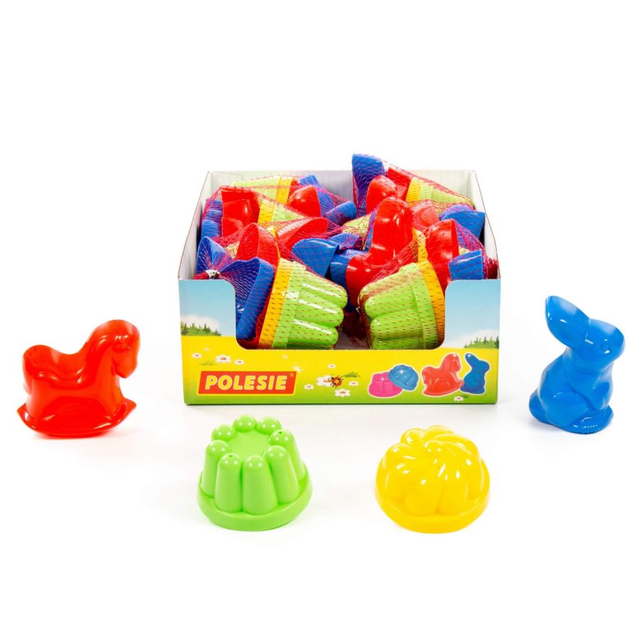 Формочки, 2 шт + формочки (заяц + лошадка) (дисплей 8 наборов)