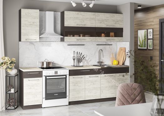 Кухонный гарнитур "Маша" 2.0 м (Дуб крафт белый/Венге)