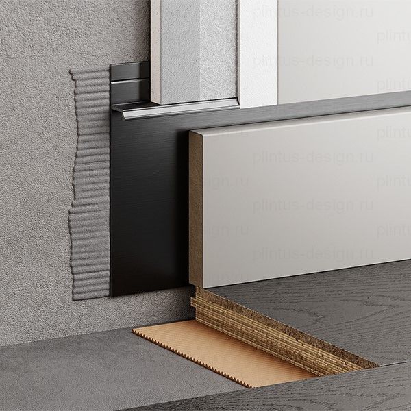 Скрытый плинтус ФЕСО 80 мм чёрный