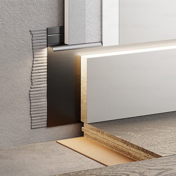 Скрытый плинтус ФЕСО 80 мм чёрный