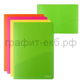 Конверт А4 2 кармана Glossy Neon полупрозрачный ErichKrause 53603