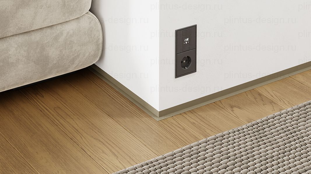 L-образный щелевой плинтус ФЕСО перламутрово-бежевый RAL1035