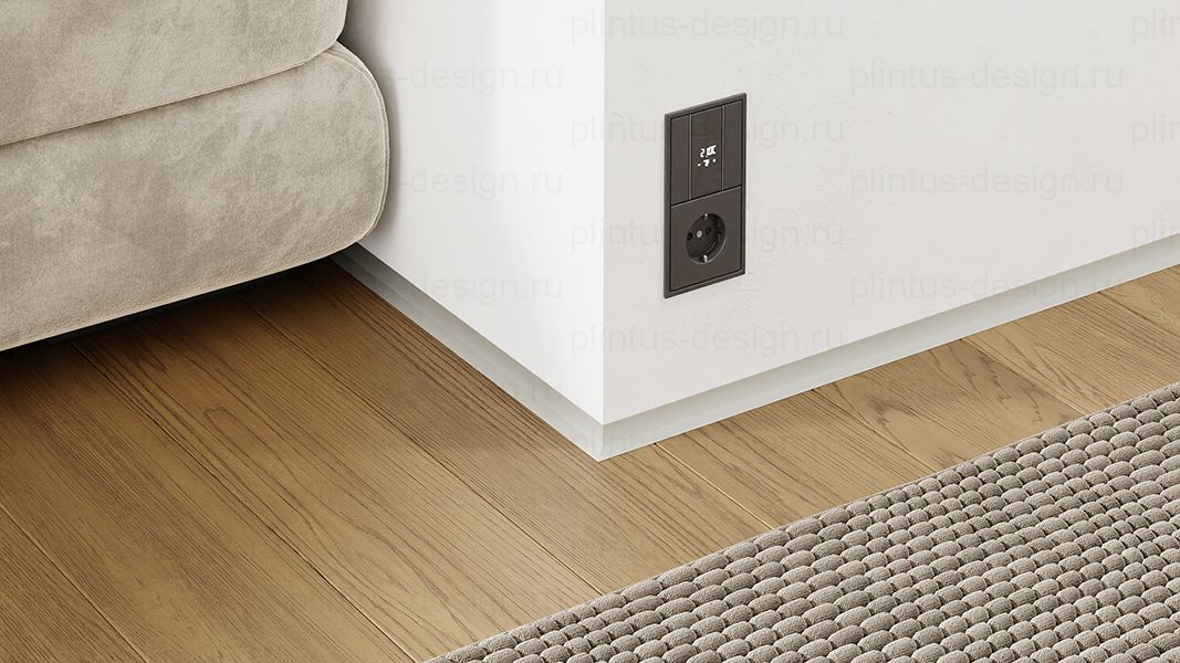 L-образный щелевой плинтус ФЕСО серо-белый RAL9002