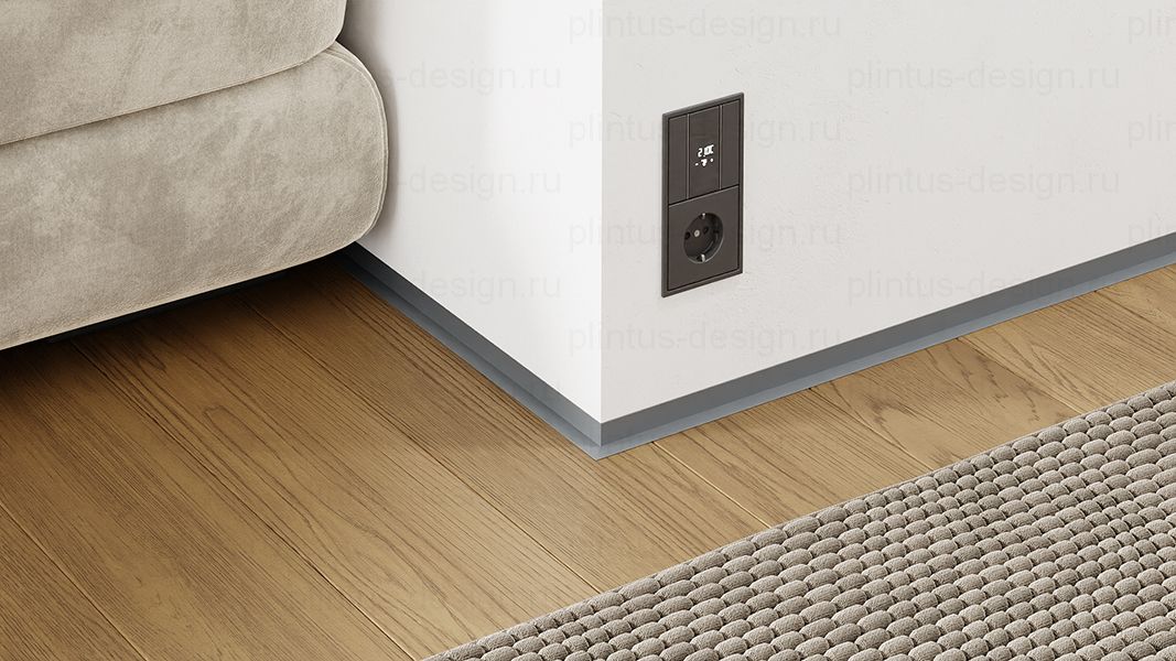 L-образный щелевой плинтус ФЕСО серый телегрей 1 RAL7045