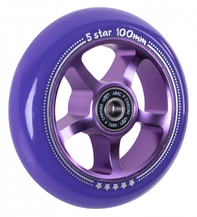 Колесо для самоката 100 мм 5-star, фиолетовый
