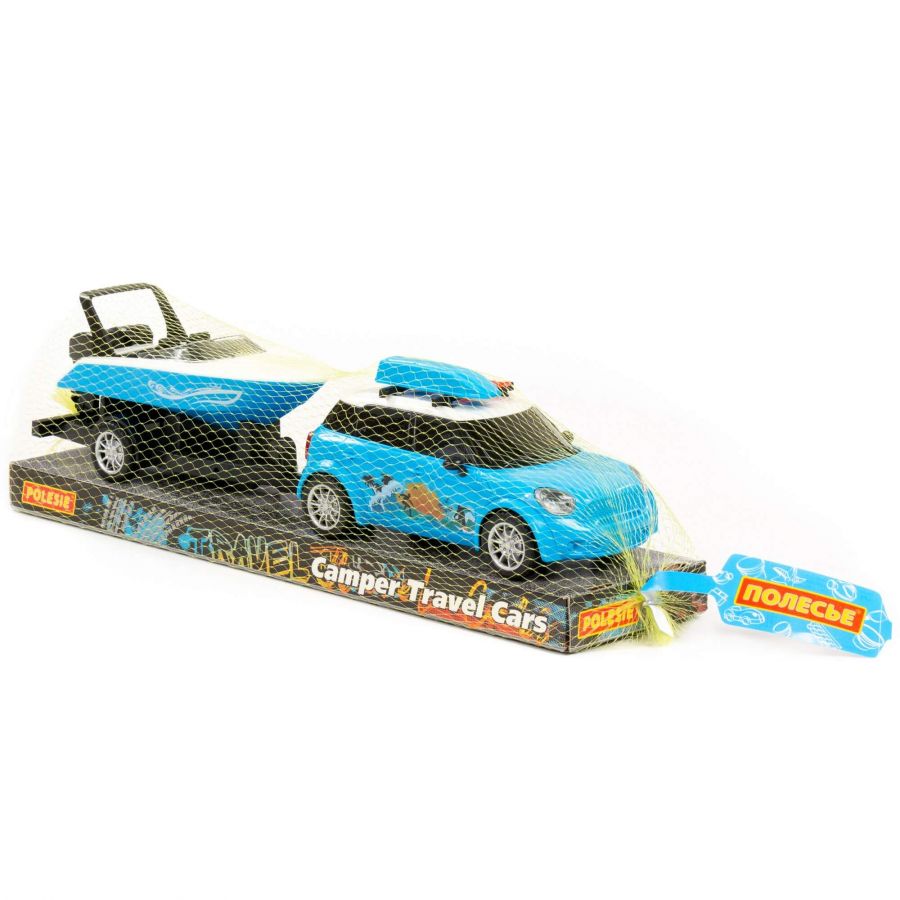 Автомобиль "Круиз" с катером на прицепе (в лотке)
