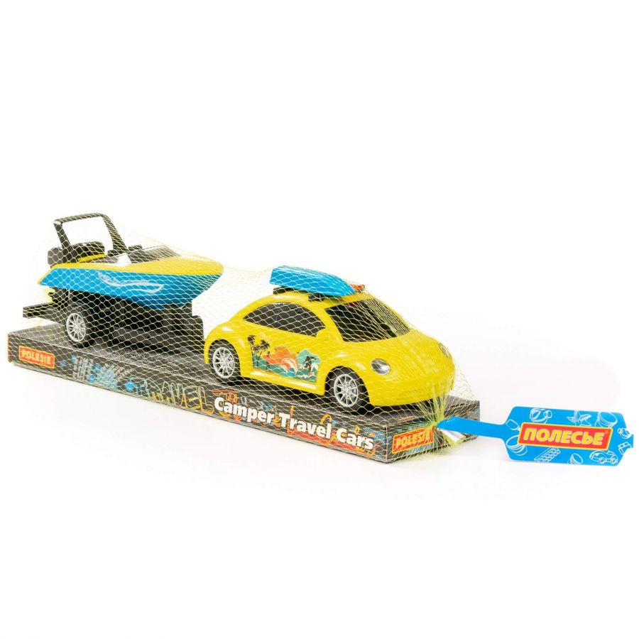 Автомобиль "Турне" с катером на прицепе (в лотке)