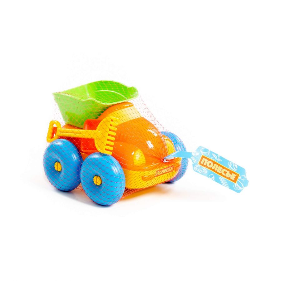 Набор №102: "Блоппер", автомобиль-самосвал + лопатка малая №3, грабельки малые №3