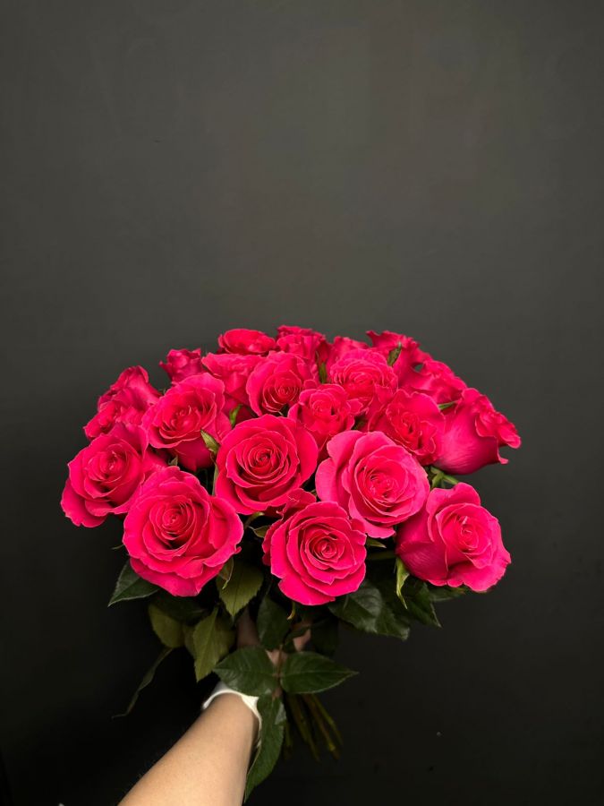 розы ярко розовые