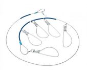 Кукан метал трос 5 застежек Три кита