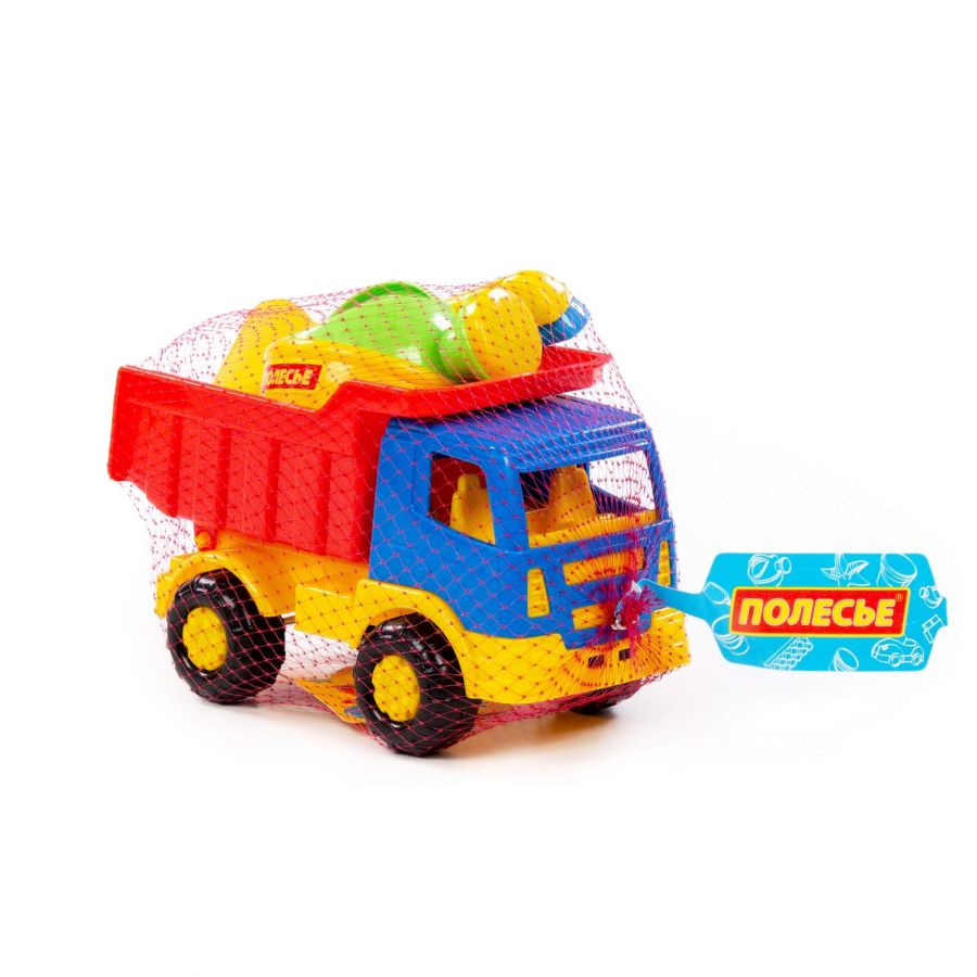 Набор №190: "Салют", автомобиль-самосвал + совок №2, грабельки №2, лейка малая №3