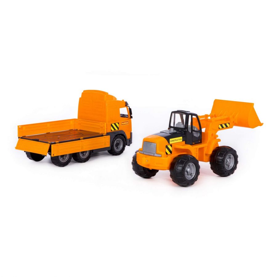 Автомобиль бортовой + трактор-погрузчик (в коробке)