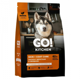 Сухой корм для щенков собак Go! KITCHEN Skin and Coat с лососем фруктами и овощами