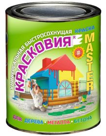 Красковия MASTER Красковия 0.9кг Белая, Быстросохнущая Краска для Дерева, Металла, Бетона/ Красковия.