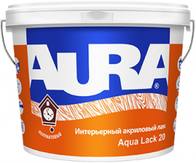 Лак Акриловый Aura Aqua Lack 20 9л Полуматовый, Интерьерный без Запаха / Аура Аква Лак 20.