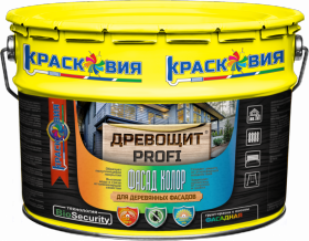 Грунт-Краска для Дерева Красковия Древощит Profi "Фасад Колор" 10кг Белая от Плесени и Грибка для Наружных Работ.
