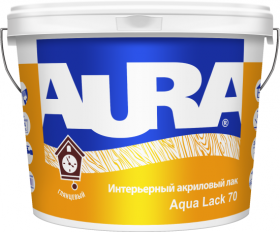 Лак Акриловый Aura Aqua Lack 70 0.9л Глянцевый, Интерьерный без Запаха / Аура Аква Лак 70.