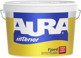 Краска для Стен и Потолков Aura Interior Fjord 2.7л Влагостойкая, Белая / Аура.