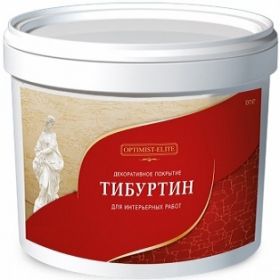 Декоративное Покрытие Optimist-Elite Тибуртин D747 15кг Белое, для Имитации Натурального Камня Травертин / Оптимист Элит.