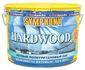 Лак Яхтный Финкраска Symphony HARDWOOD 10л Полиуретановый, Быстросохнущий, Влагостойкий, Шелковисто-Матовый / Симфония Хардвуд.
