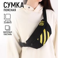 Сумка поясная, отдел на молнии, цвет чёрный