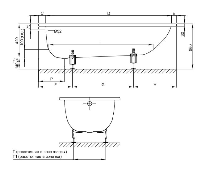 Прямоугольная стальная ванна Bette Form 170x70 с шумоизоляцией 2945 ФОТО