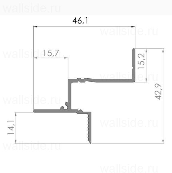 Потолочный профиль под подсветку 20 мм