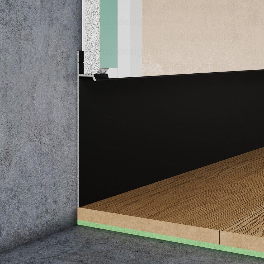 Плинтус скрытого монтажа Pro Design 323 чёрный муар