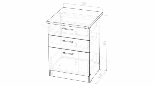 Кухонный гарнитур Амели стандарт 1600 мм
