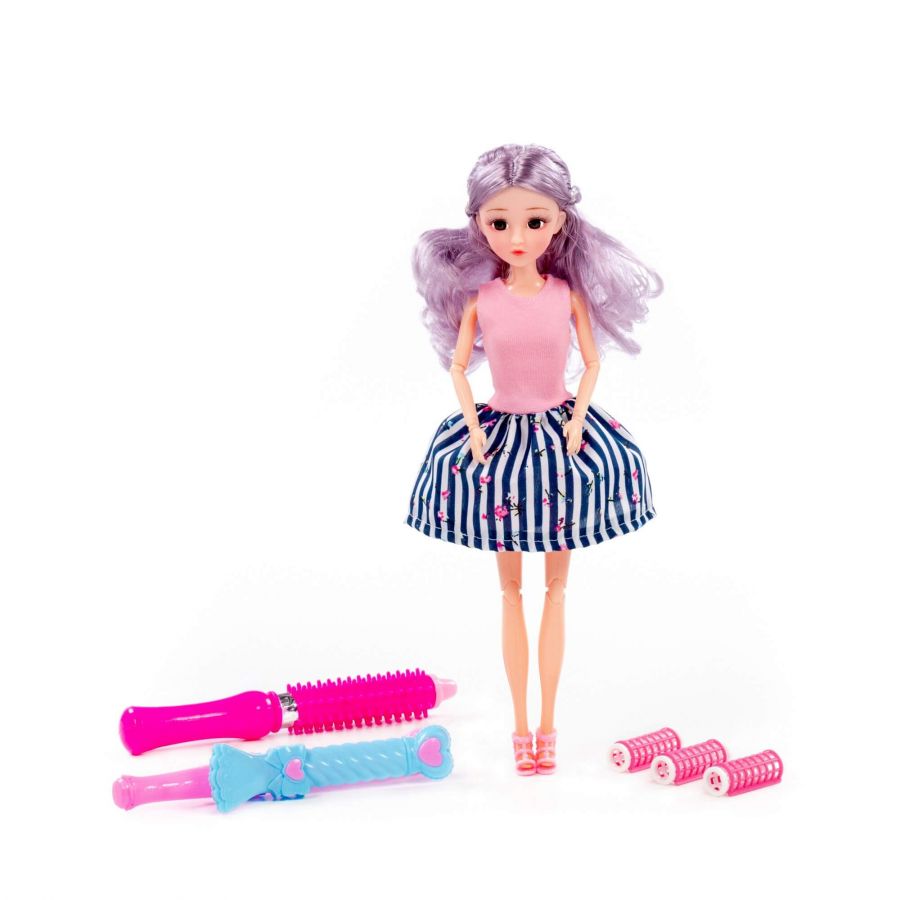 Кукла "Ксюша" (30 см) у парикмахера + аксессуары (5 элементов) (в коробке №3)
