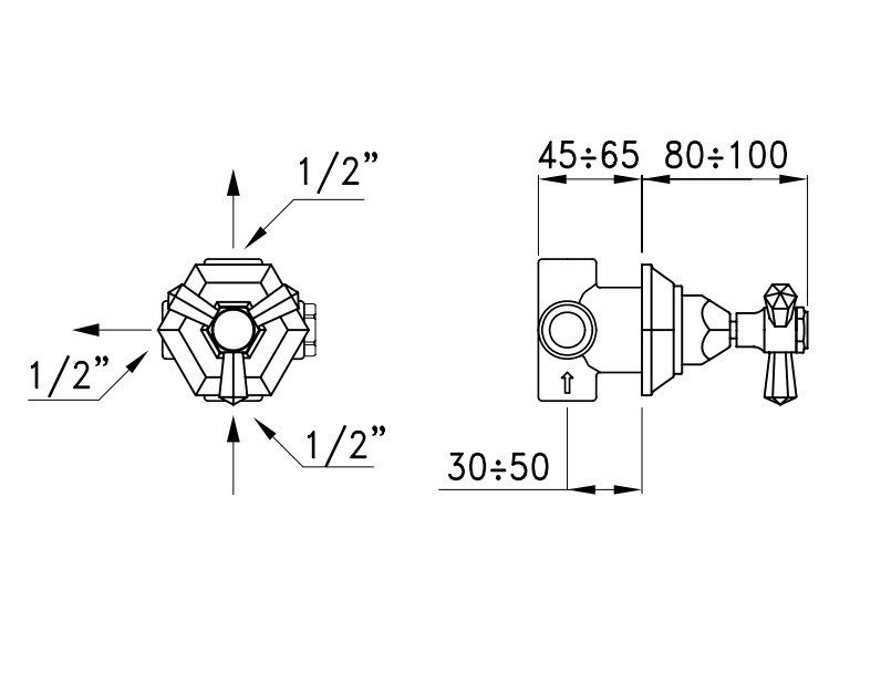 Запорный вентиль Stella Eccelsa EC 01103 CR00 схема 2