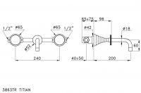 Смеситель для раковины Stella Titian TT 01001 CR00 схема 2