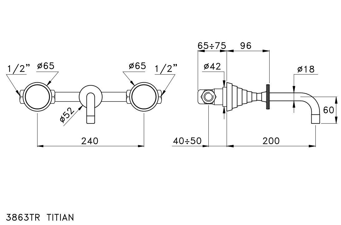 Смеситель для раковины Stella Titian TT 01001 CR00 схема 2