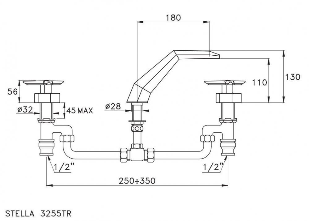 Смеситель для душа Stella Titian TT 01410 схема 2